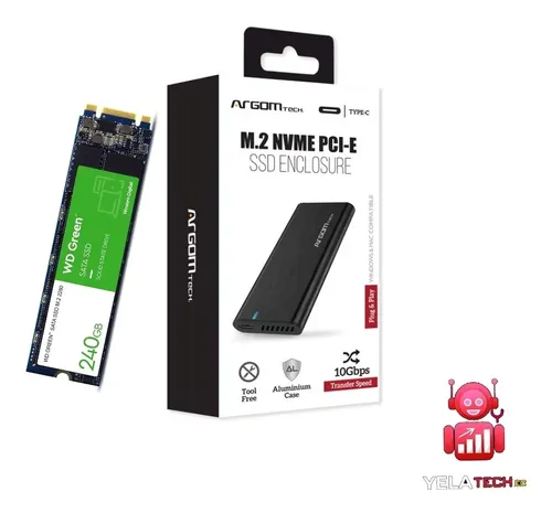Case SSD M.2 NVMe/NGFF 10 Gbps USB 3.2 Gen2 – Adattatore Esterno Con Ventola E Alloggiamento In ABS Per 2242/2260/2280