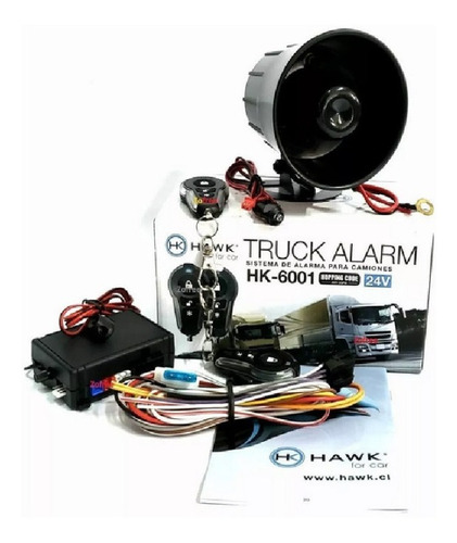 Cierre Alarma Camiones 24v 6 Tonos Código Variable Hawk 