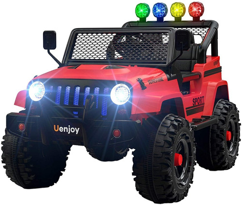 Carro Electrico Jeep Wrangler Rojo Uenjoy Ride  Control Remo