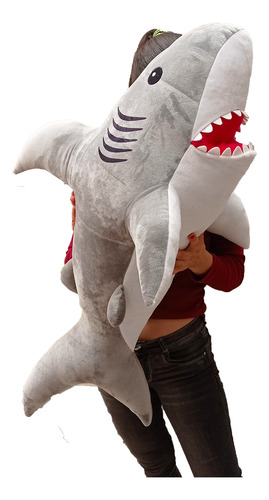 Peluche Tiburón Gigante 100 Cms Gris