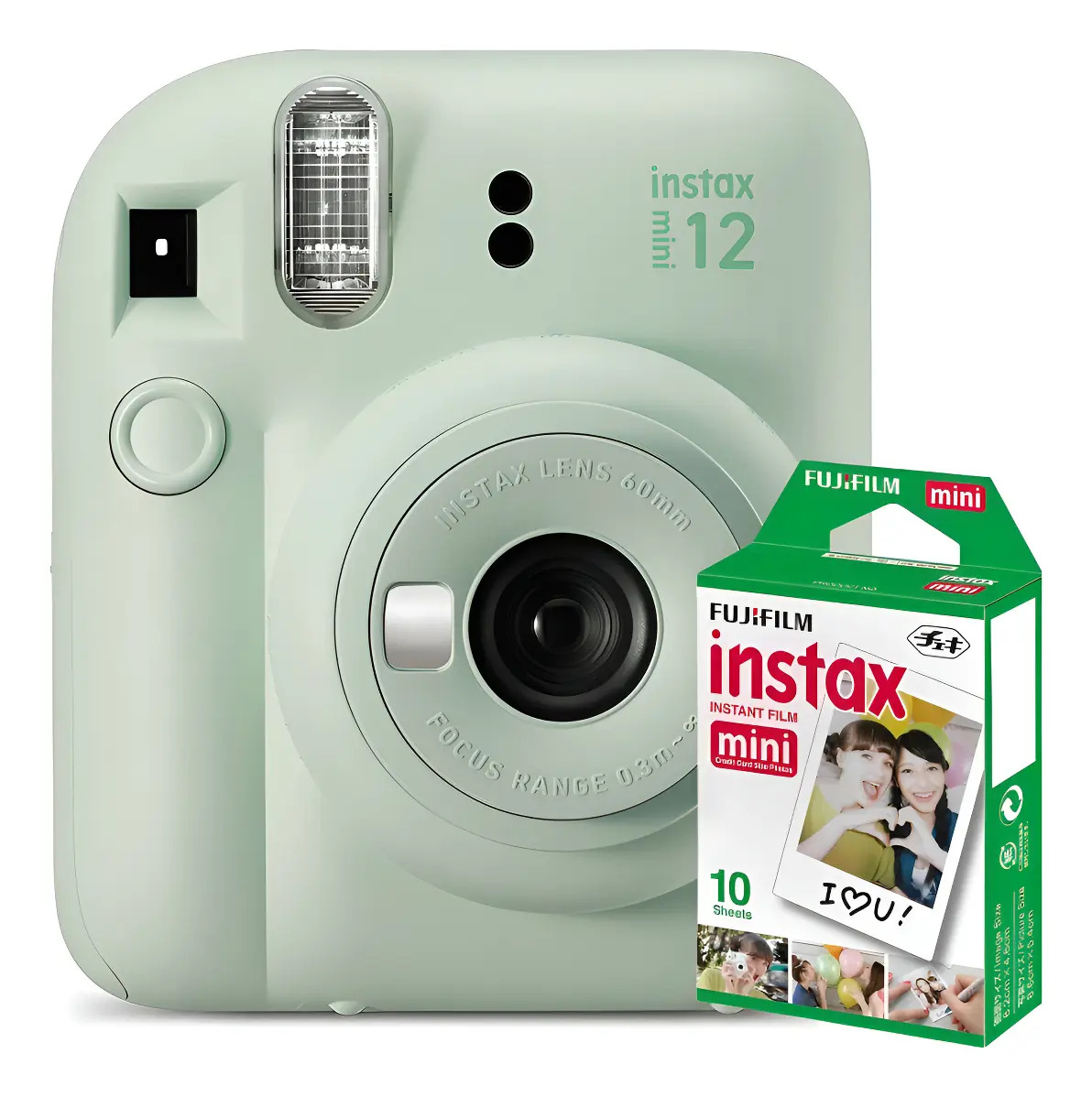 Câmera Instantânea Fujifilm Instax Mini 12 com 10 Films, Verde