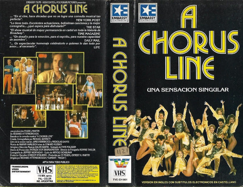 A Chorus Line Vhs Michael Douglas Terrence Mann Alyson Reed