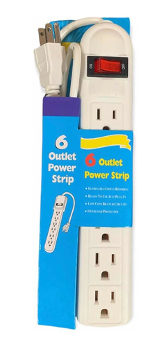 Regleta Eléctrica  6 Tomas Protector Outlet Tienda