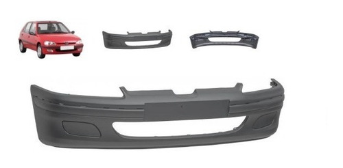 Imagen 3 de 4 de Paragolpe Delantero De Peugeot 106 Negro