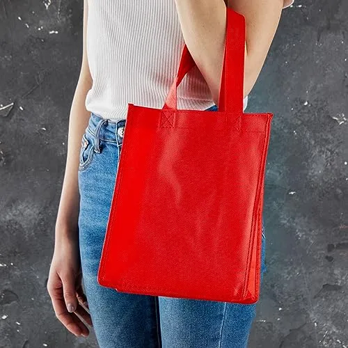 Bolsas De Tela No Tejida Rojas Compras De Comestibles (...