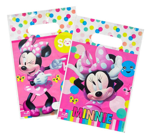 Bolsas Minnie Mouse × 6 Rosa Cotillón Cumpleaños Niñas 