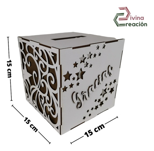 Buzón Blanco Personalizado Caja Dinero Sobres Recuerdo Mdf