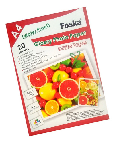 Papel De Fotografía 180 Gr A4 20 Hojas Foska