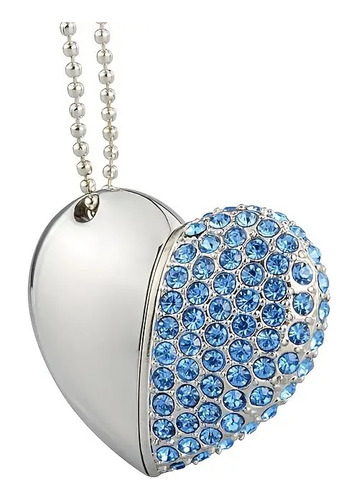Usb 2.0 Flash Drive 64 Gb En Forma De Corazón Azul Claro Corazón