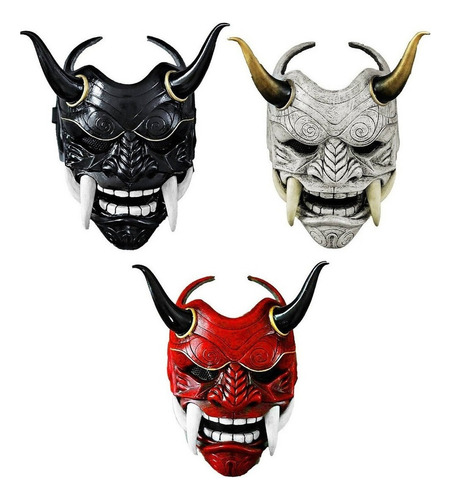 * Máscara Do Diabo Hannya Demônio Oni Samurai Noh Kabuki