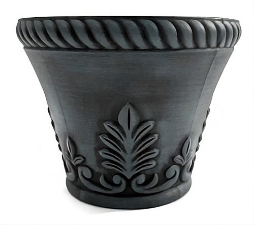 Maceta De Plastico Deco Jardin Plantas Premium 25x19.5 Cm M1 #60432 - Sheshu Color Gris