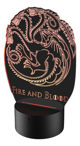Luminária De Led - Targaryen Game Of Thrones