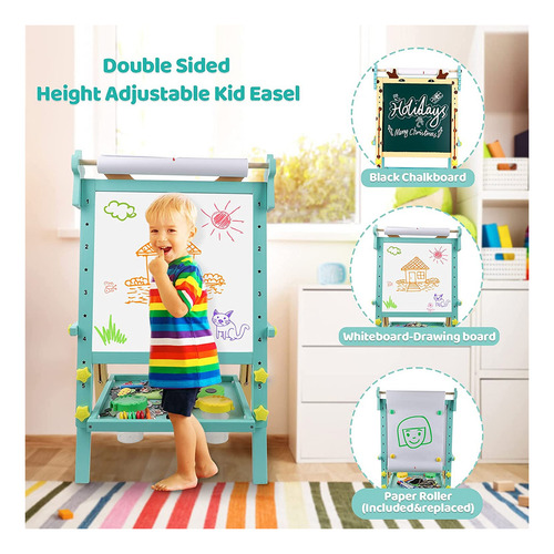 Caballete Para Niños Con Rollo De Papel Pizarra Blanca De Do