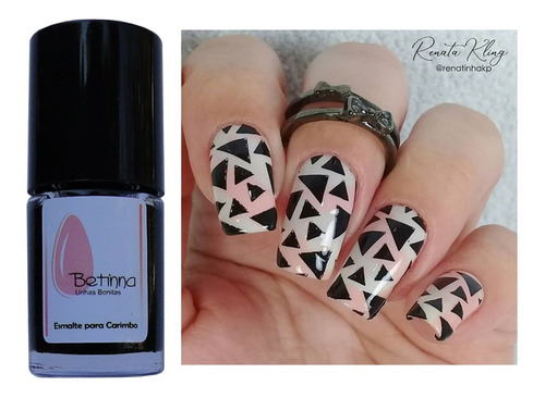 Esmalte Betina Preto Carimbos Unhas