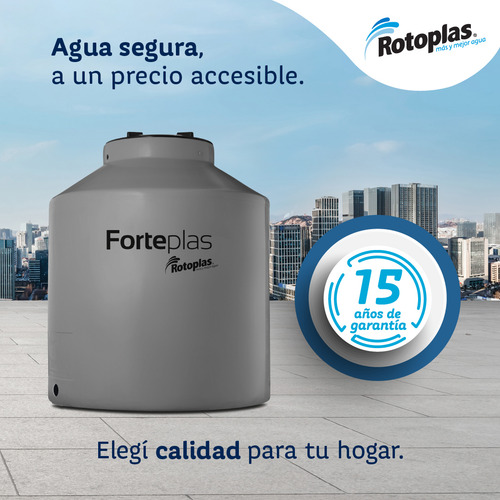 Tanque de Agua Forteplas 850l By Rotoplas Tricapa Vertical Gris 118 X 100 Cm