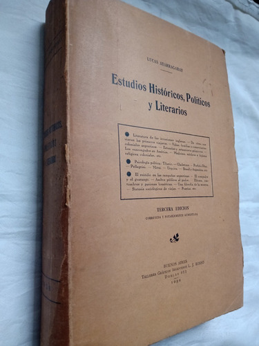 Lucas Ayarragaray Estudios Historicos Politicos Literarios 
