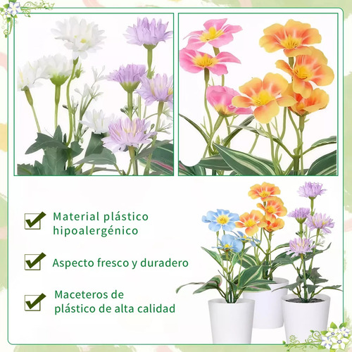 Plantas Artificiales Decorativas Para El Hogar, Colores Mixt