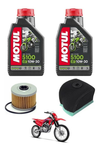 Kit Revisao Oleo Filtro Ar Motul Honda Crf250f Crf 250f