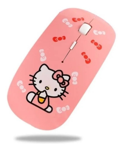 Mouse Inalambrico Hello Kitty Rosa Recargable 3d Ultra Fino