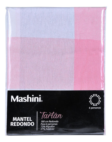 Mantel Redondo Tartán Liso180 Cm