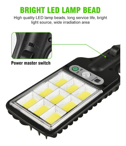 . Mini Lámpara Solar Led Sensor De Pared De Calle 108cob