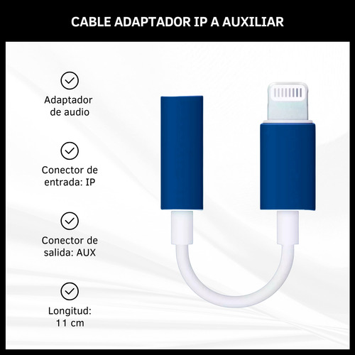 Adaptador Audio Dinax Compatible Con iPhone A Plug 3.5mm - Auriculares