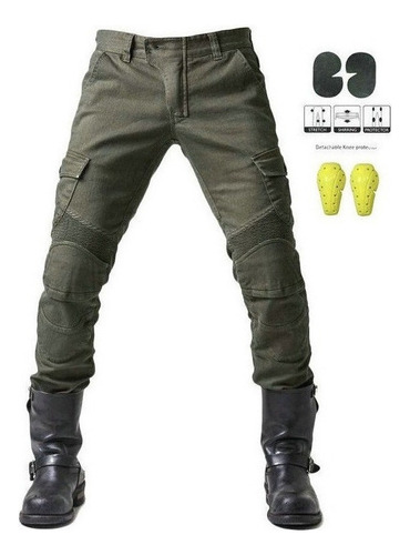 Mezclilla Protecciones Moto Jeans Pantalones Biker