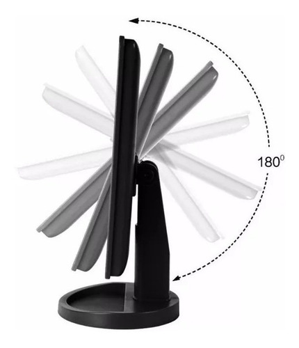Imagen 2 de 7 de Espejo Con Luz Led Triptico Para Maquillaje Color Negro E152