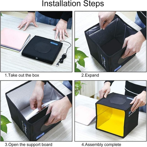 Imagen 8 de 8 de Mini Estudio Caja Luz Fotografía Usb Led 30x30 Estudio