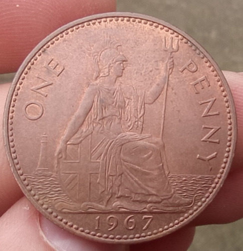 Inglaterra 1 Penny 1967 Cobre Rojo