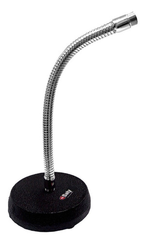 Pedestal De Mesa Microfone Flexível Saty Pms-04 Cromado + Nf