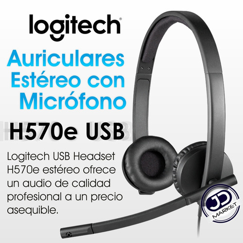 Imagen 2 de 9 de Diadema Logitech Usb Headset Stereo H570e, Lync Cisco Skype