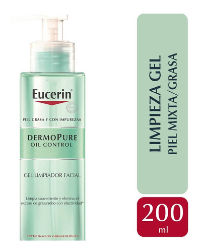 Imagen 1 de 1 de Eucerin Dermopure Oil Control Gel Limpieza X 200 Ml