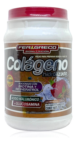 Colágeno Hidrolizado Glucosamina Biotina Manzana Canela 1.1k