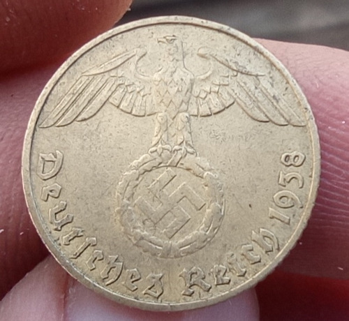 Moneda Alemania Segunda Guerra Mundial 5 Pfening 1938 E