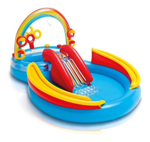 Piscina Inflável C/ Escorregador Playground Intex 57453