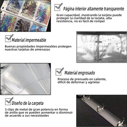 Tarjetero Pokémon 4 Bolsillos 400 Cartas Álbum Ff