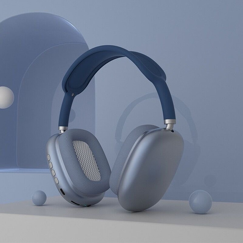 Auriculares Gamer Inalámbricos P9 Plus Azul Con Luz  Azul Claro