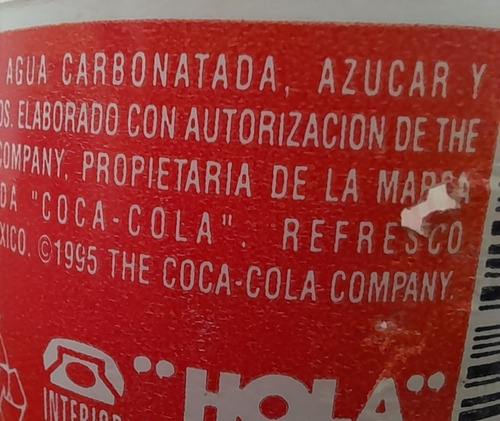 Botella De Vidrio Coca Cola 500ml Del Año 1995 C/ Tapa Rosca (Usado)