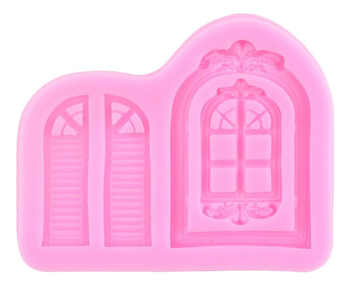 4pcs Molde De Silicona Puerta Ventana Vintage Fondant