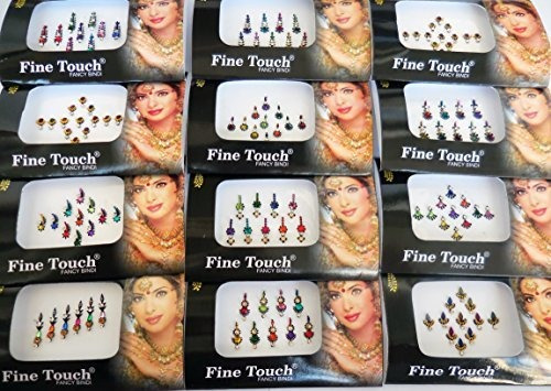 6 Paquetes- 42 Bindis Mix N Match Face Jewels Etiquetas Adhe