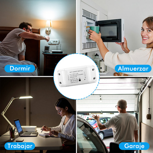 2 Psc Interruptor Inteligente Smart Switch Wifi Para Alexa Interruptor Inteligente Relevador 110v AC Componentes Electronicos