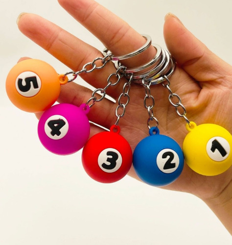 Llavero Diseño Bola De Billar Bolas De Pool 12 Unidades