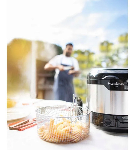 Fritadeira Moulinex Uno M inox 1.8L em aço inoxidável