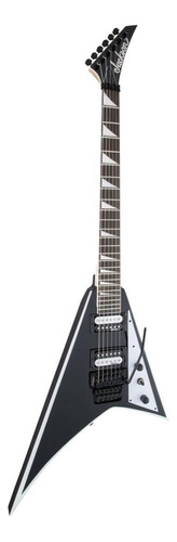 Guitarra elétrica Jackson JS Series Rhoads JS32 de  choupo black with white bevels brilhante com diapasão de amaranto