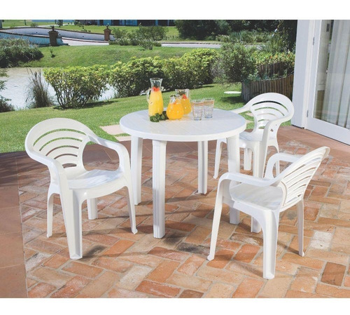 Mesa Tramontina Cassino 92301910 Redonda Plástica