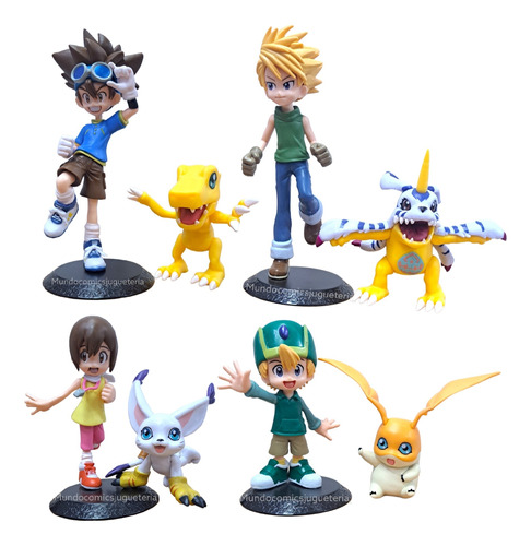 Colección De 8 Figuras De Digimon Personajes 12cm