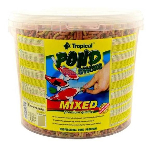 Ração Tropical Pond Sticks Mixed Balde 900g  Carpas Kinguio