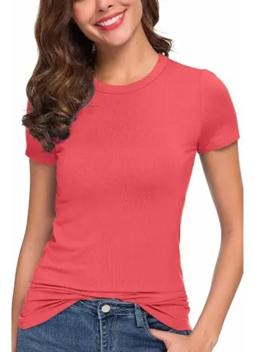 comprar Polera Mujer Manga Corta Algodón 100% Entallada