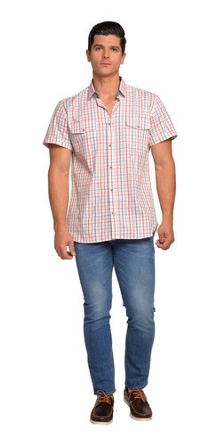 Imagen 4 de 6 de Camisa Hombre Manga Corta Cuadros Multicolor